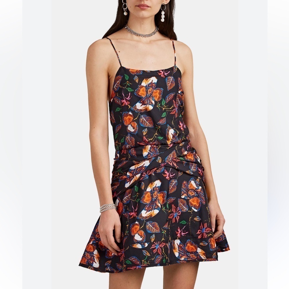 NWT Derek Lam 10 Crosby Floral Camisole Flounce Hem Mini Dress Sz 2